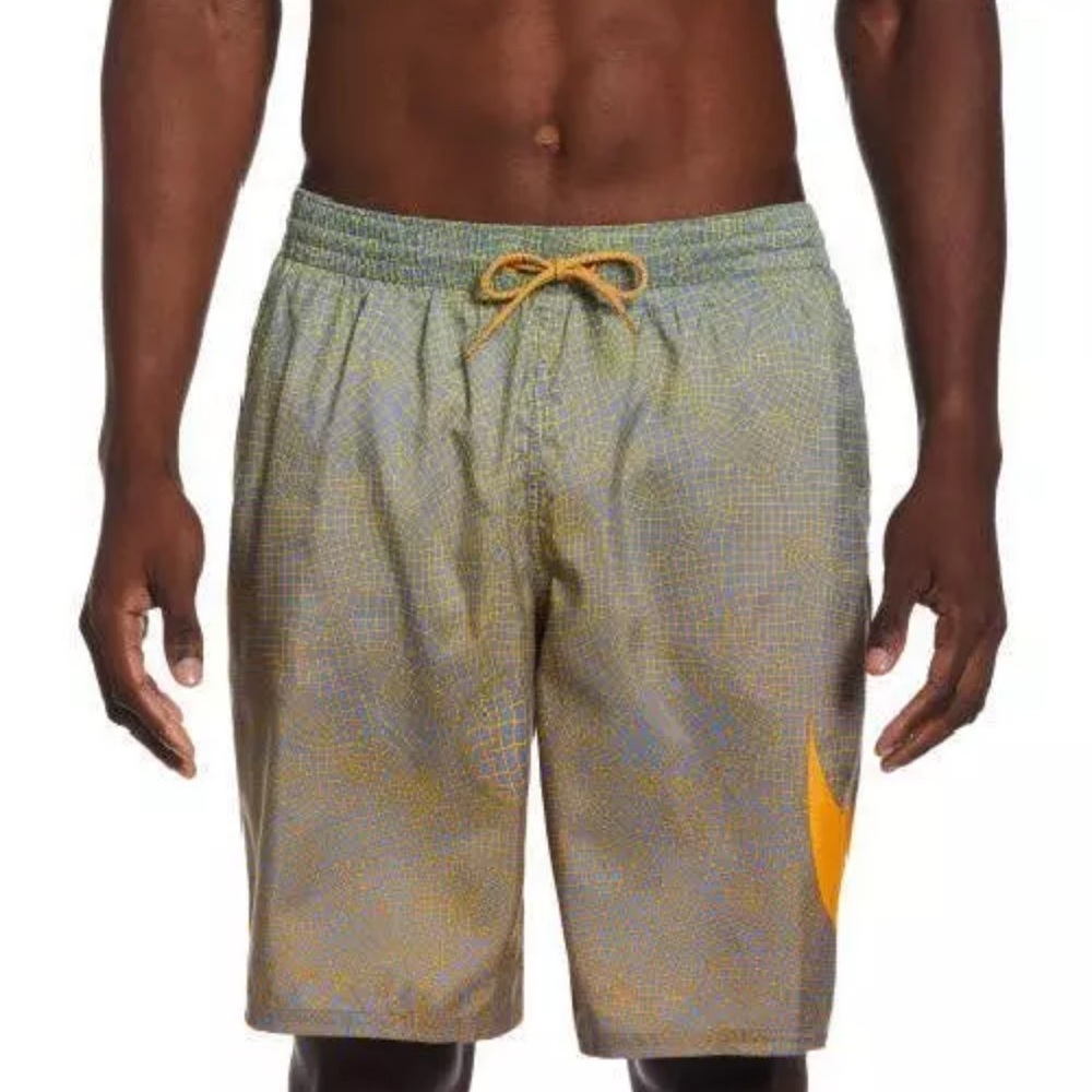 Nike Swim Mens Grid Swoosh Breaker 9" Volley Shorts Medium NESSD541 724 New Tag